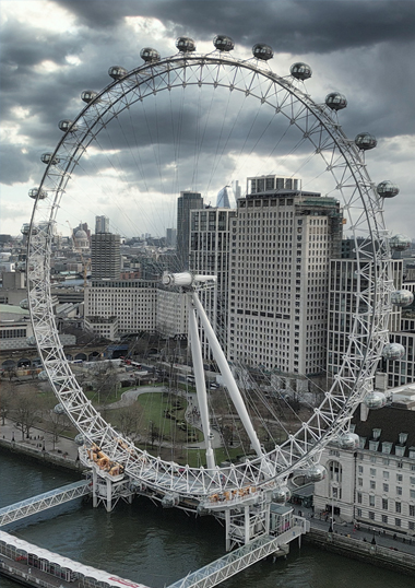 London Eye Portrait Image Drone
