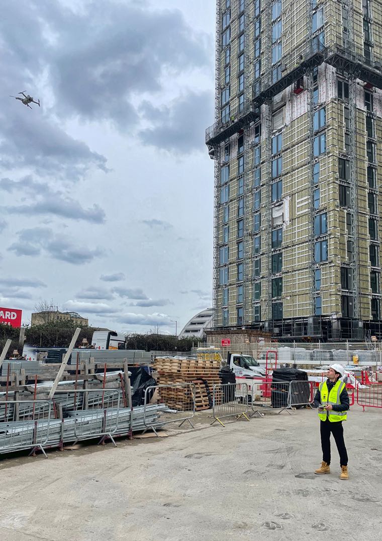 Jake Mobbs Drone Operator Building Site